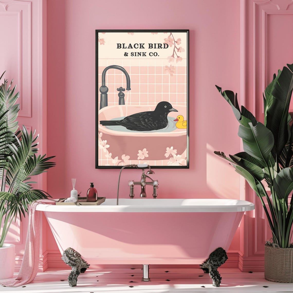 Black Bird and Sink Co. Crow in a Sink Funny Bathroom Poster - Image 3