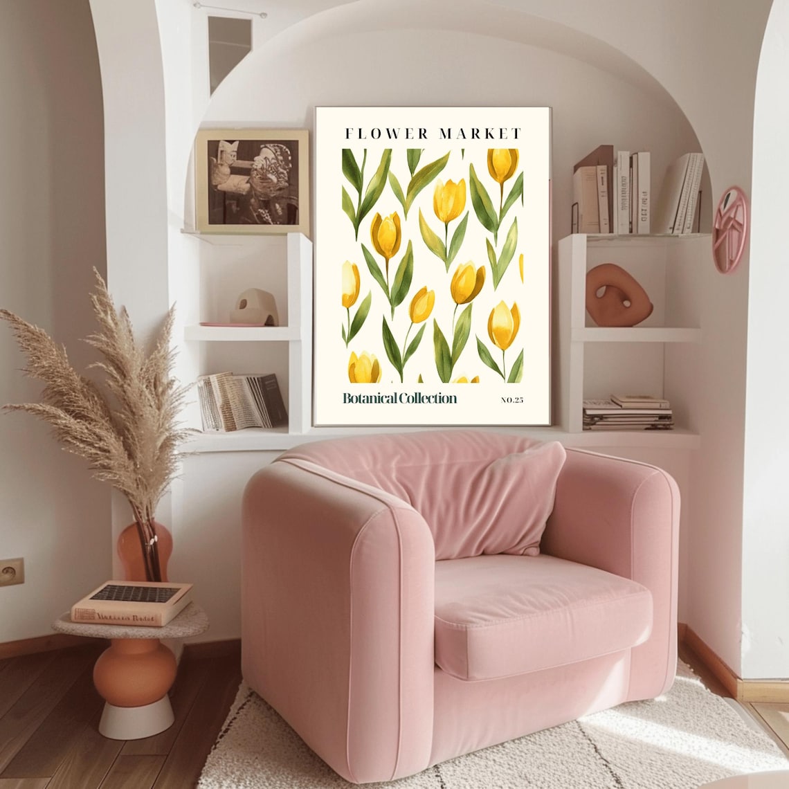 Yellow Tulip Flower Market Watercolor Botanical No 25 Art Poster - Image 3
