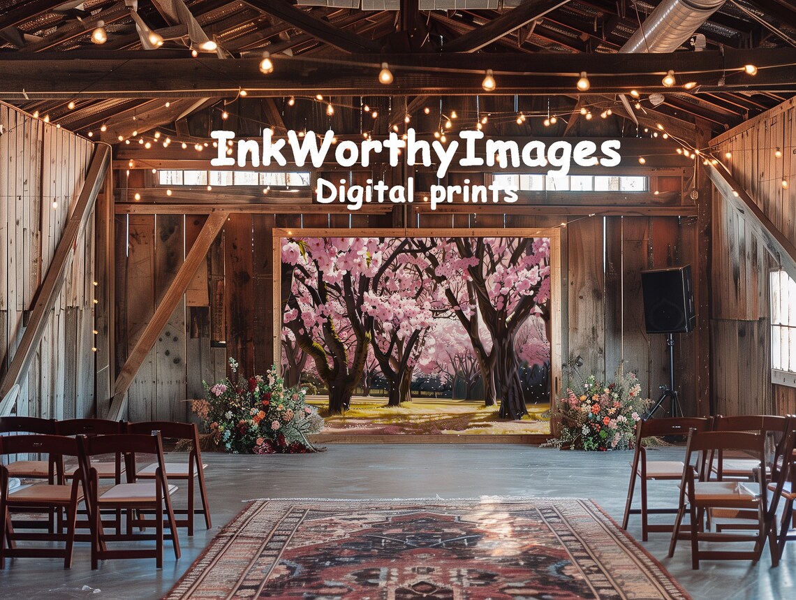 Cherry Blossom Grove Art Print, Spring Landscape - Image 6