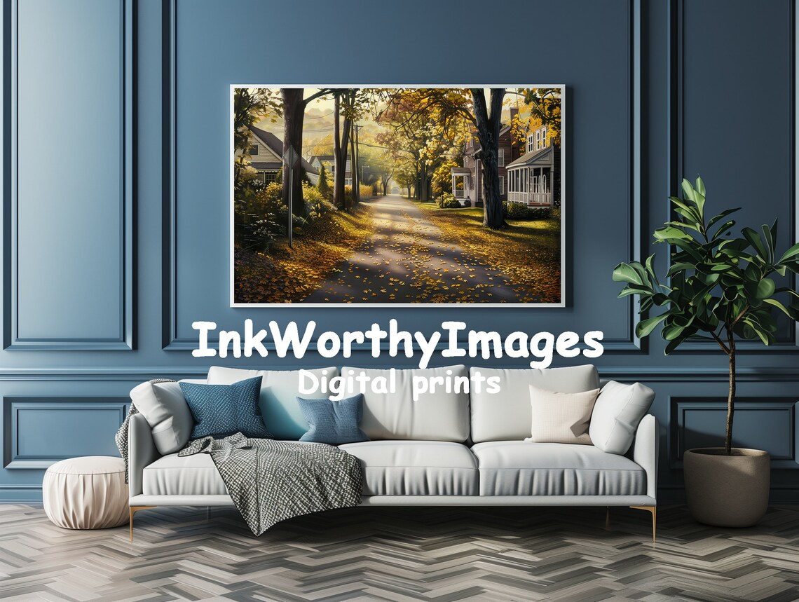 Autumn Suburban Street, Cozy Residential Scene - Image 4