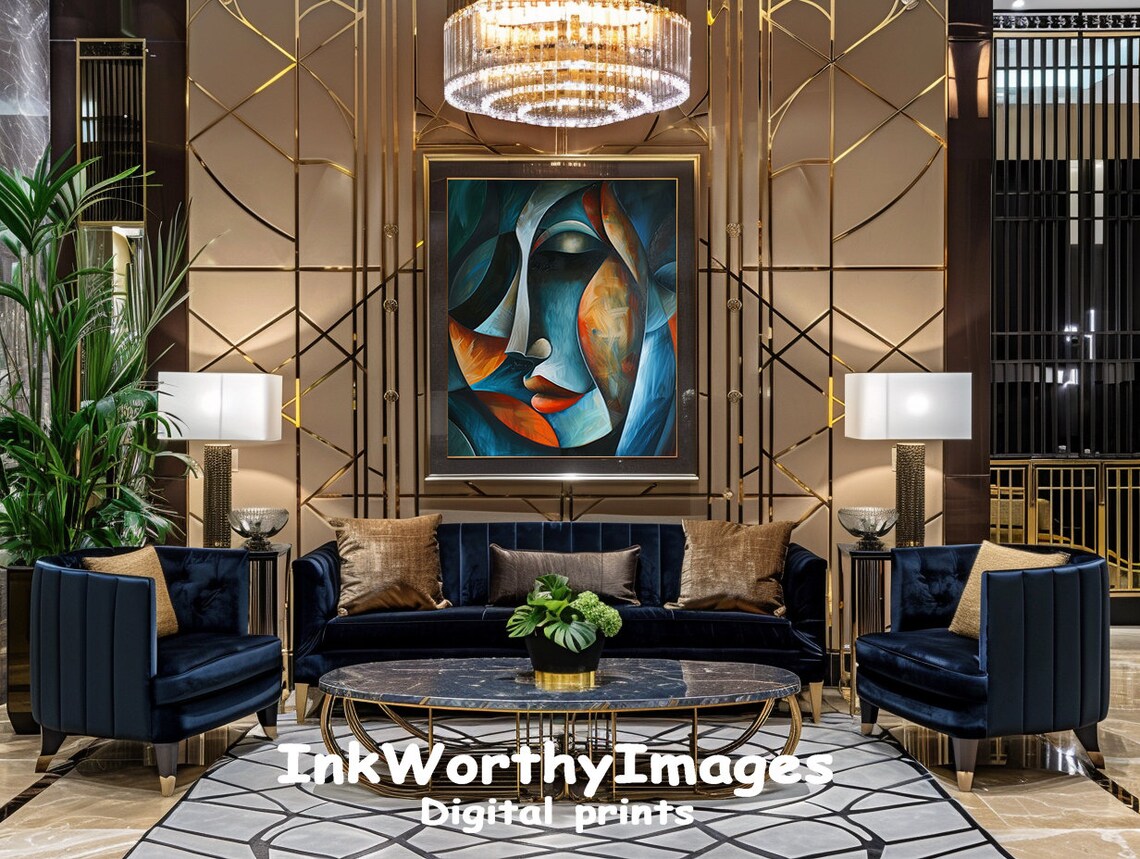 Abstract Portrait, Modern Cubist Face Wall Art - Image 5