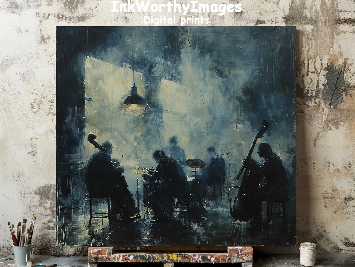 Moody Jazz Band Performance, Atmospheric Music Art