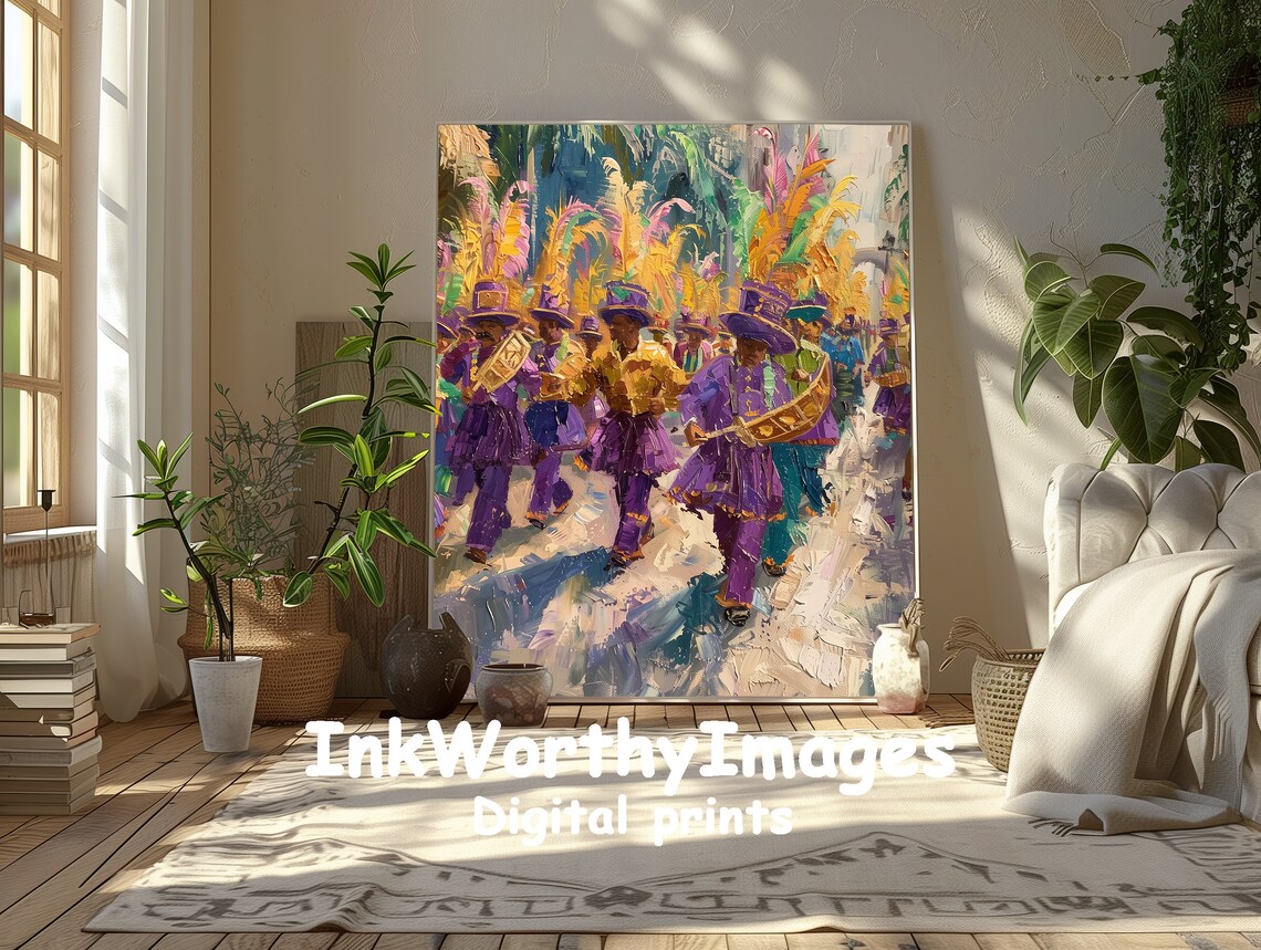 Carnival Parade Painting, Festive Street Art - Image 4