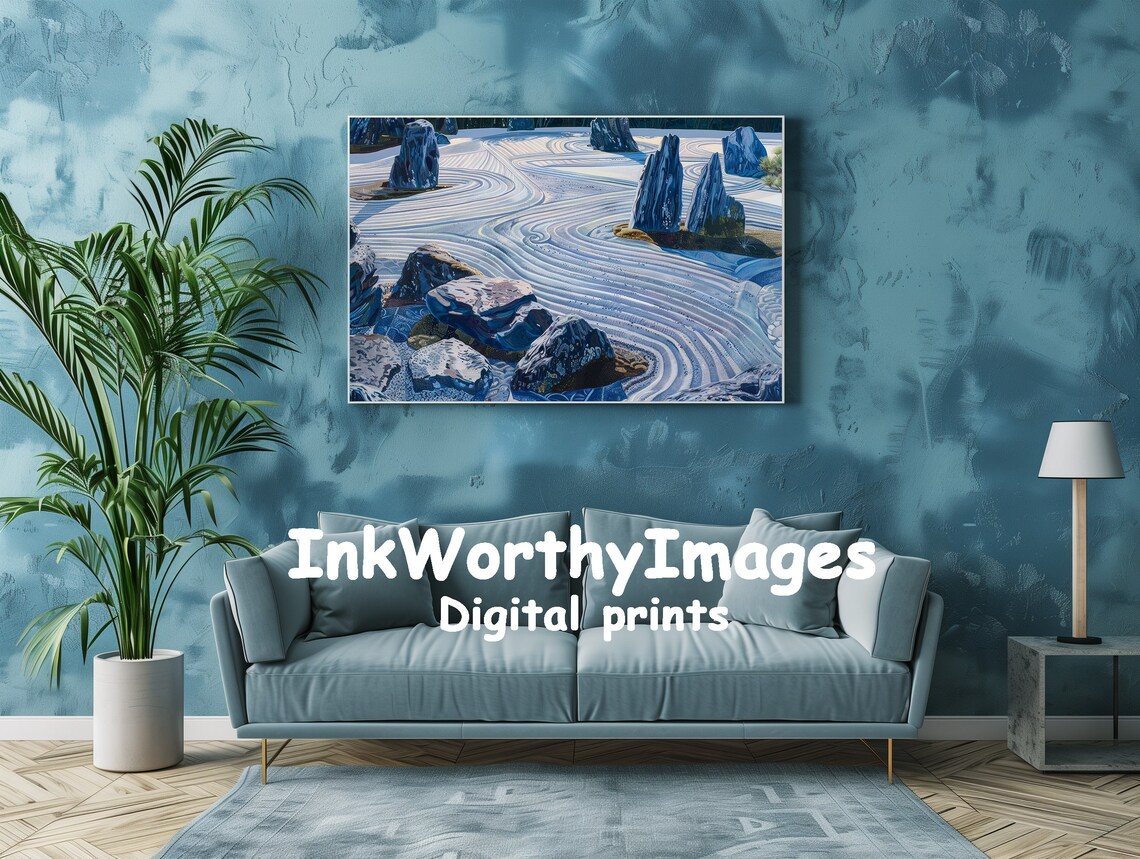 Zen Garden Harmony, Japanese Rock Garden Landscape - Image 2