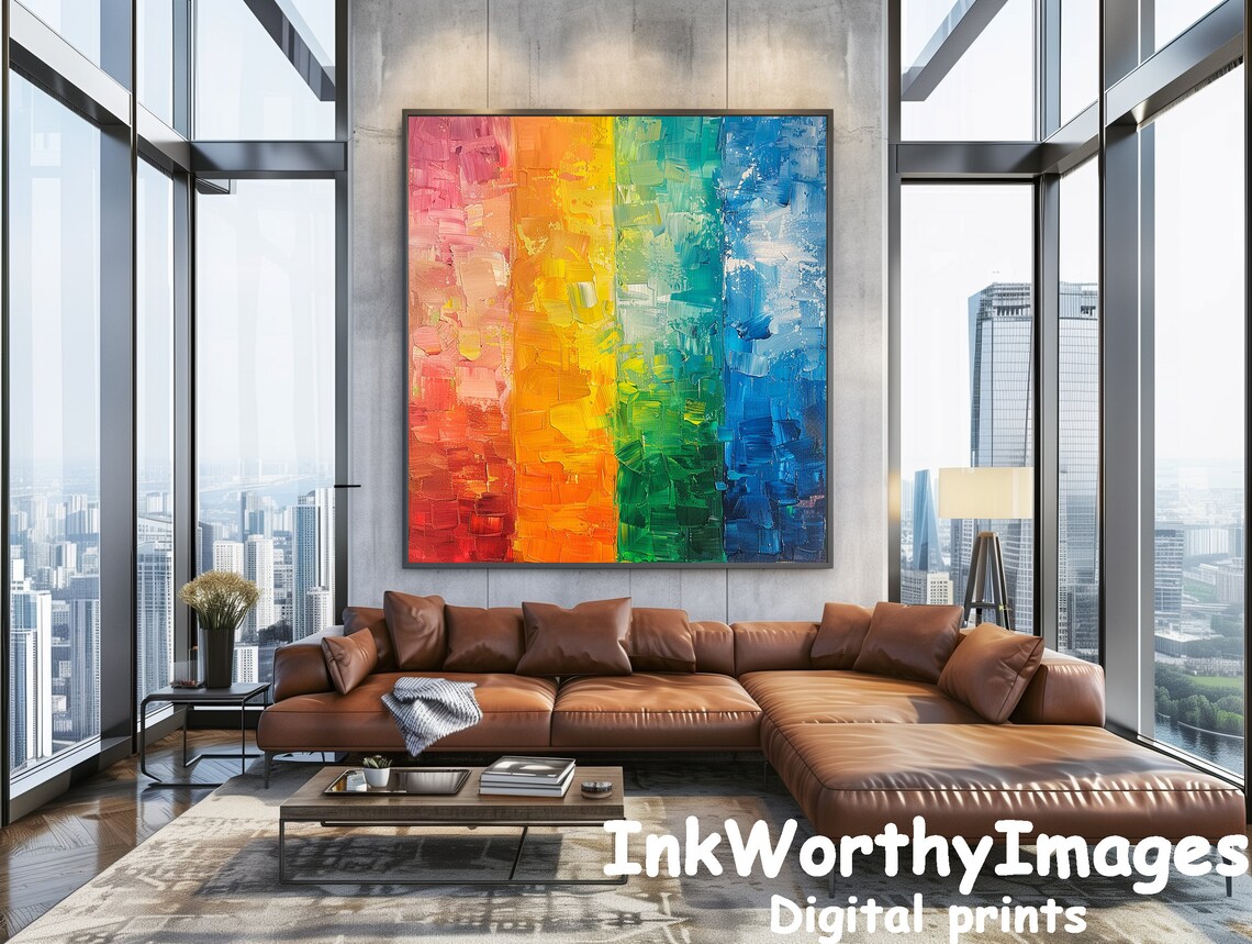 Gradient Abstract Art Print, Modern Spectrum Artwork - Image 5