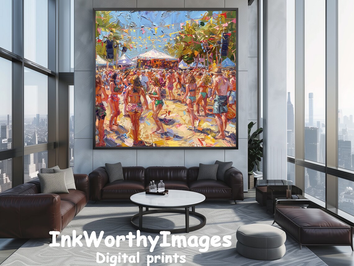 Lively Beach Festival, Vibrant Seaside Celebration Art - Image 5