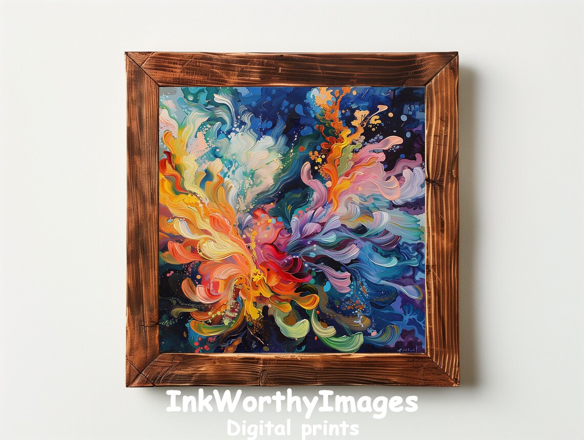 Vibrant Abstract Swirl, Dynamic Flow Art Print - Image 6