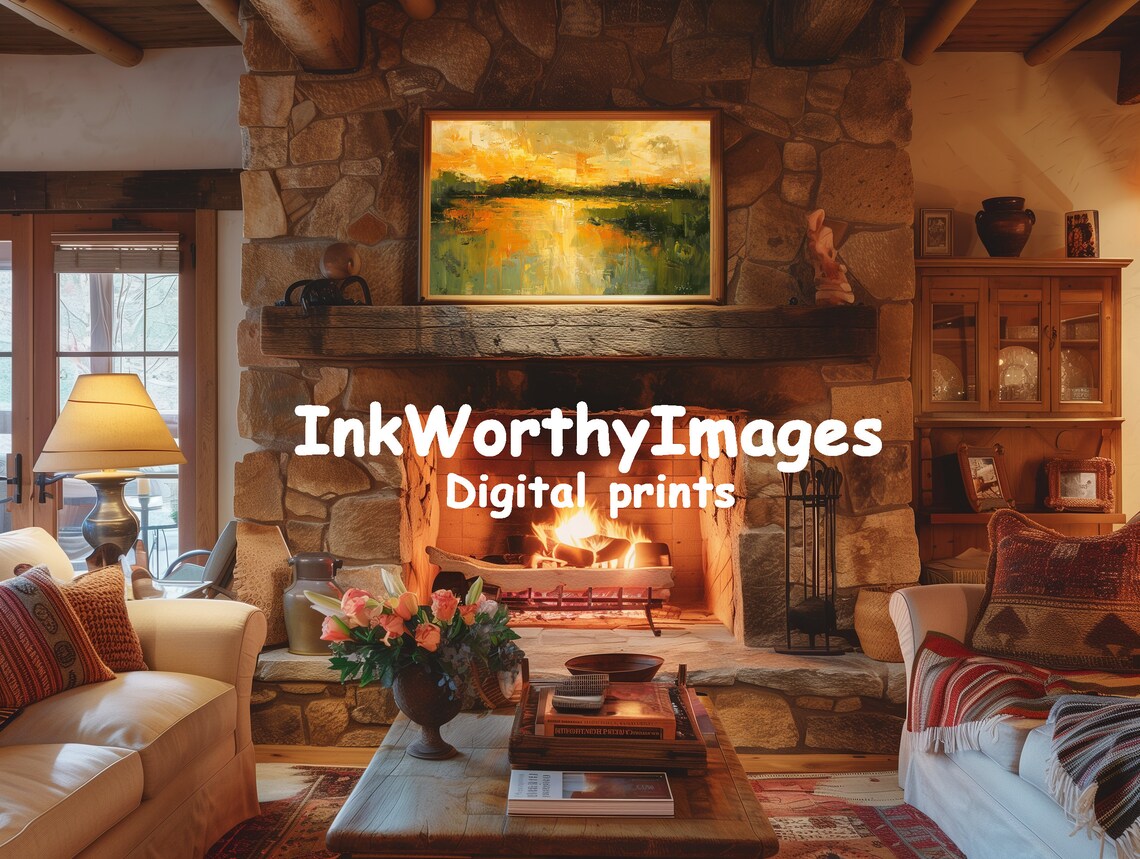 Abstract Sunset Landscape, Vibrant Modern Decor - Image 3