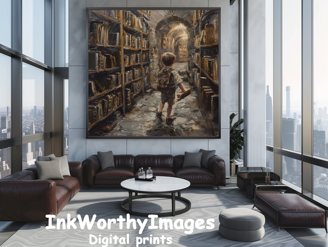 Library Adventure, Magical Bookshelves Art Print - Image 5