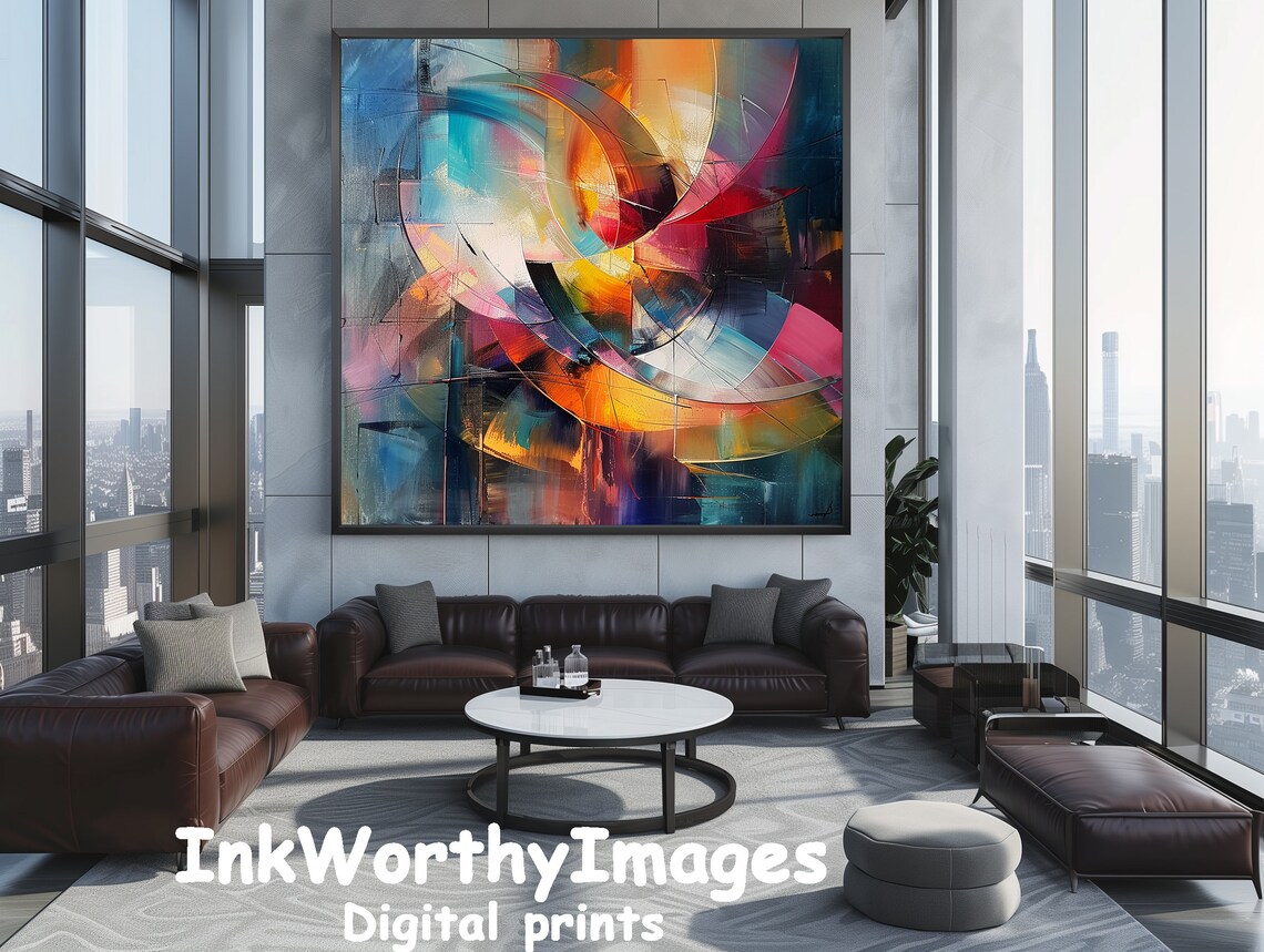 Vibrant Abstract Swirl, Modern Art Decor - Image 2
