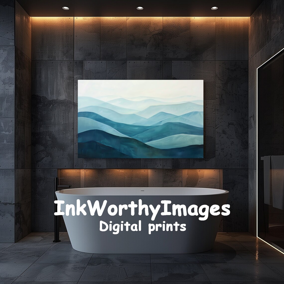 Mountain Layers Art Print, Serene Abstract Landscape - Image 5