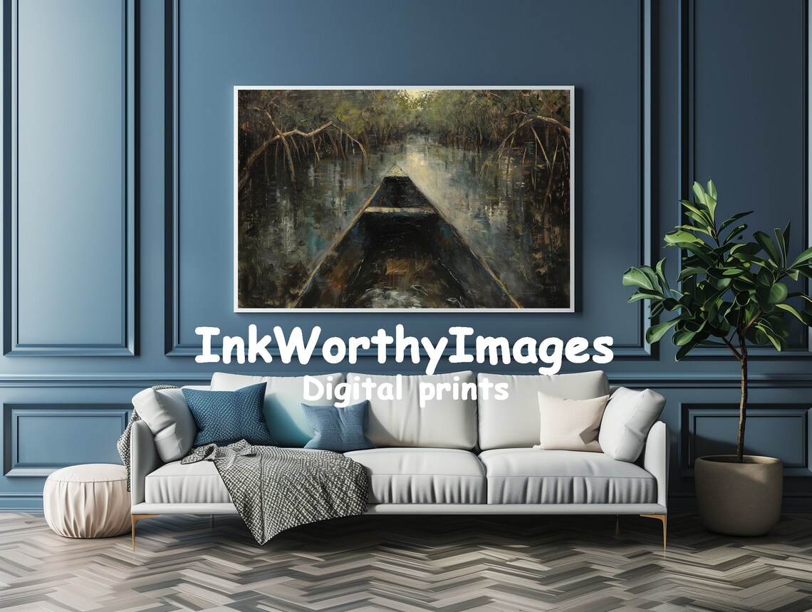 Mystical River Journey, Dark Forest Landscape - Image 4