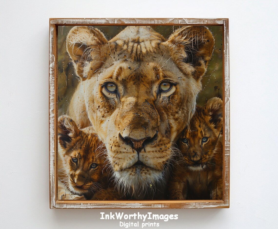Lioness With Cubs, Majestic African Safari Portrait - Image 6