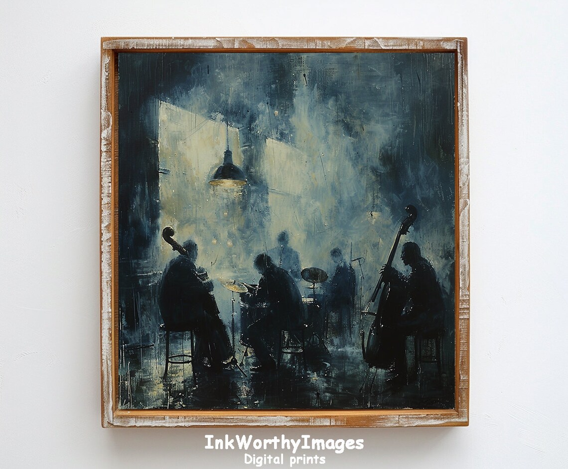 Moody Jazz Band Performance, Atmospheric Music Art - Image 6