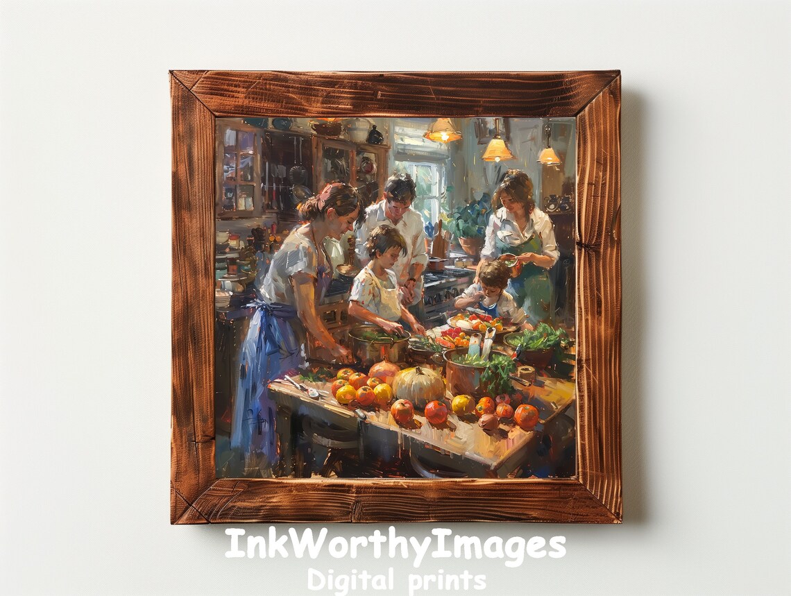 Family Cooking Together Kitchen Fun, Meal Prep Scene - Image 3