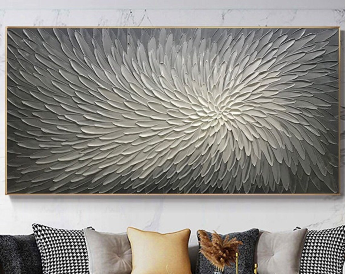 Abstract Gray Oil Painting, Custom Wall Art Print