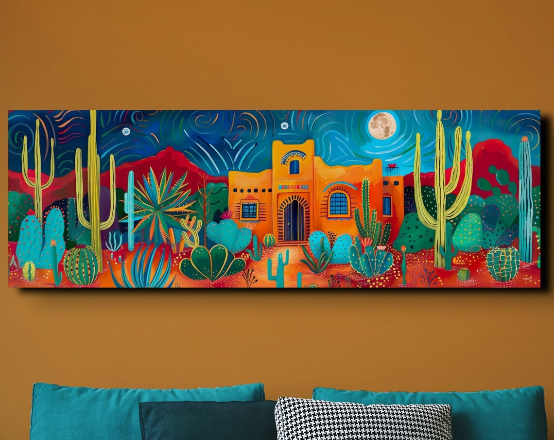 Southwest Desert Watercolor Art Print, Cactus Art