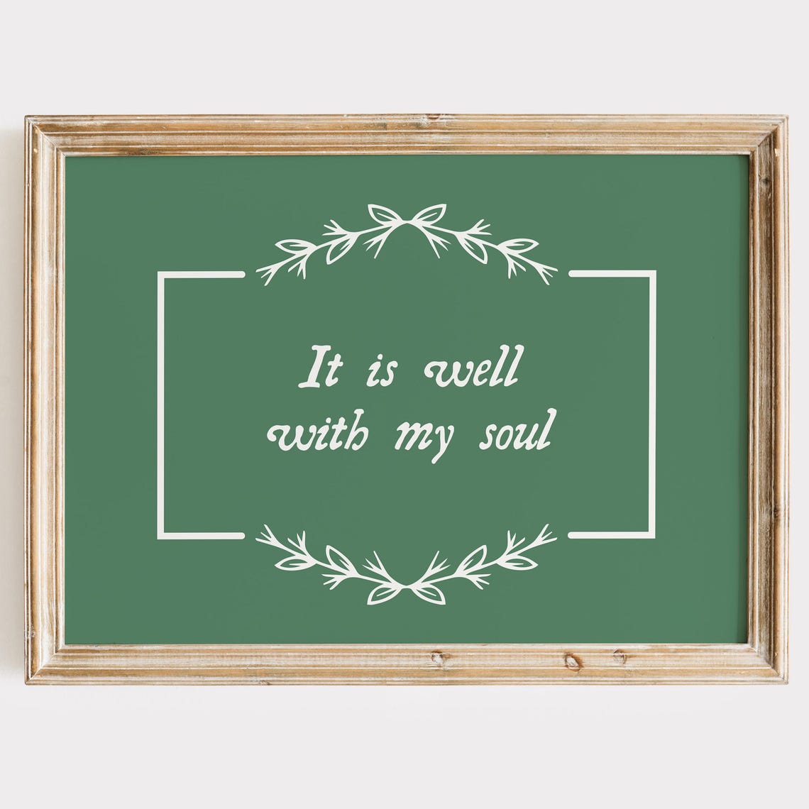 It Is Well With My Soul Green Chalkboard Faith Quote Art Poster