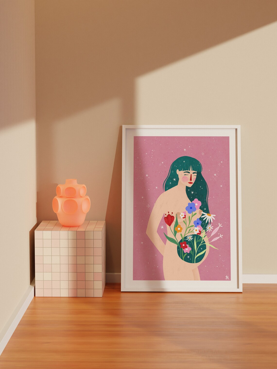 Womb In Bloom Motherhood Art Print, New Mum - Image 4