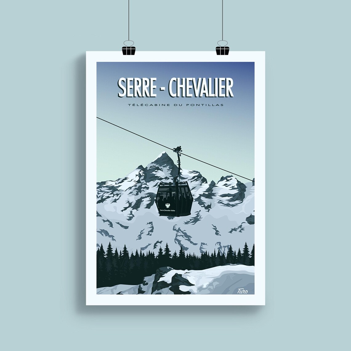Serre Chevalier Travel Poster Pontillas Gondola Poster Alps Poster - Image 2