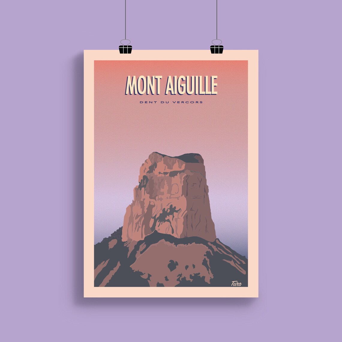 Mont Aiguille Vintage Travel Poster, Isere Mountain - Image 2
