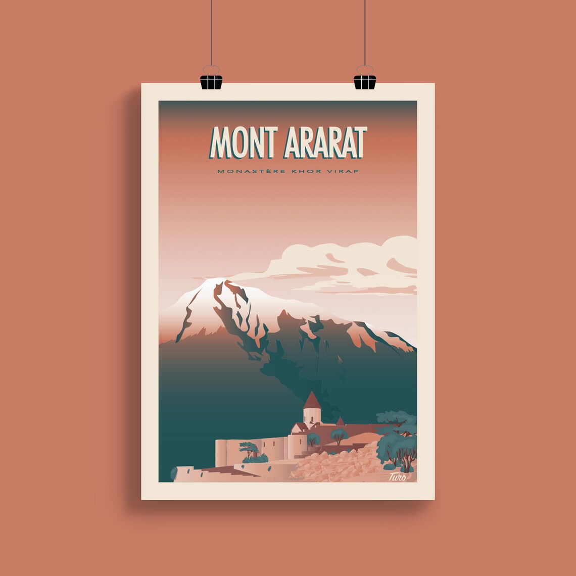 Mount Ararat Travel Poster, Vintage Armenia Poster - Image 2