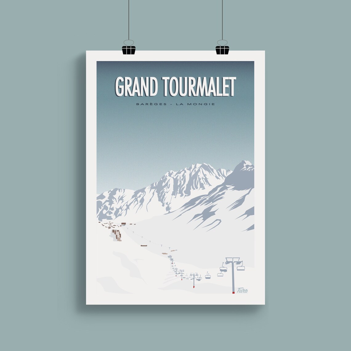 Grand Tourmalet Vintage Travel Poster, Pyrenees - Image 2