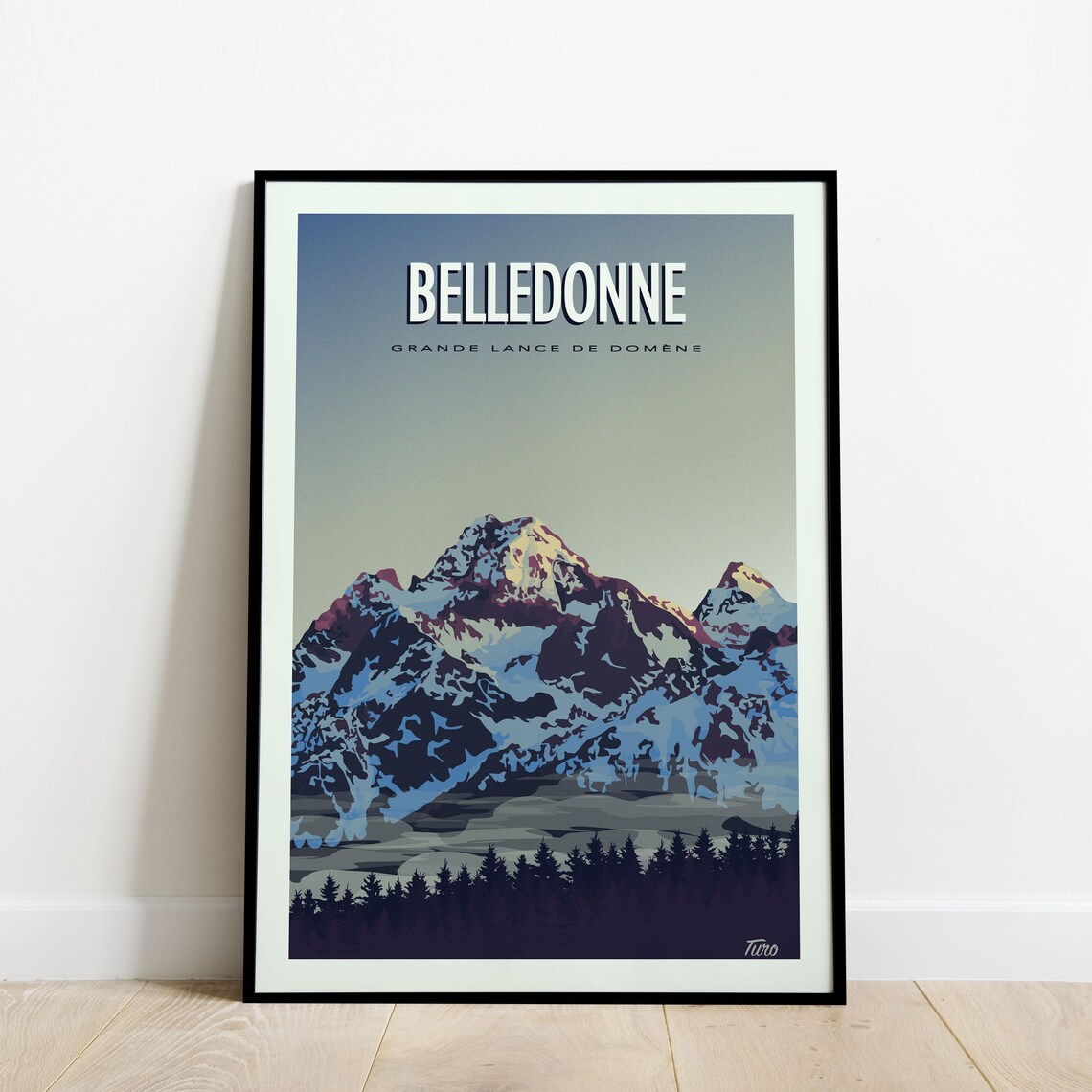 Belledonne Vintage Travel Poster, Grenoble Decor