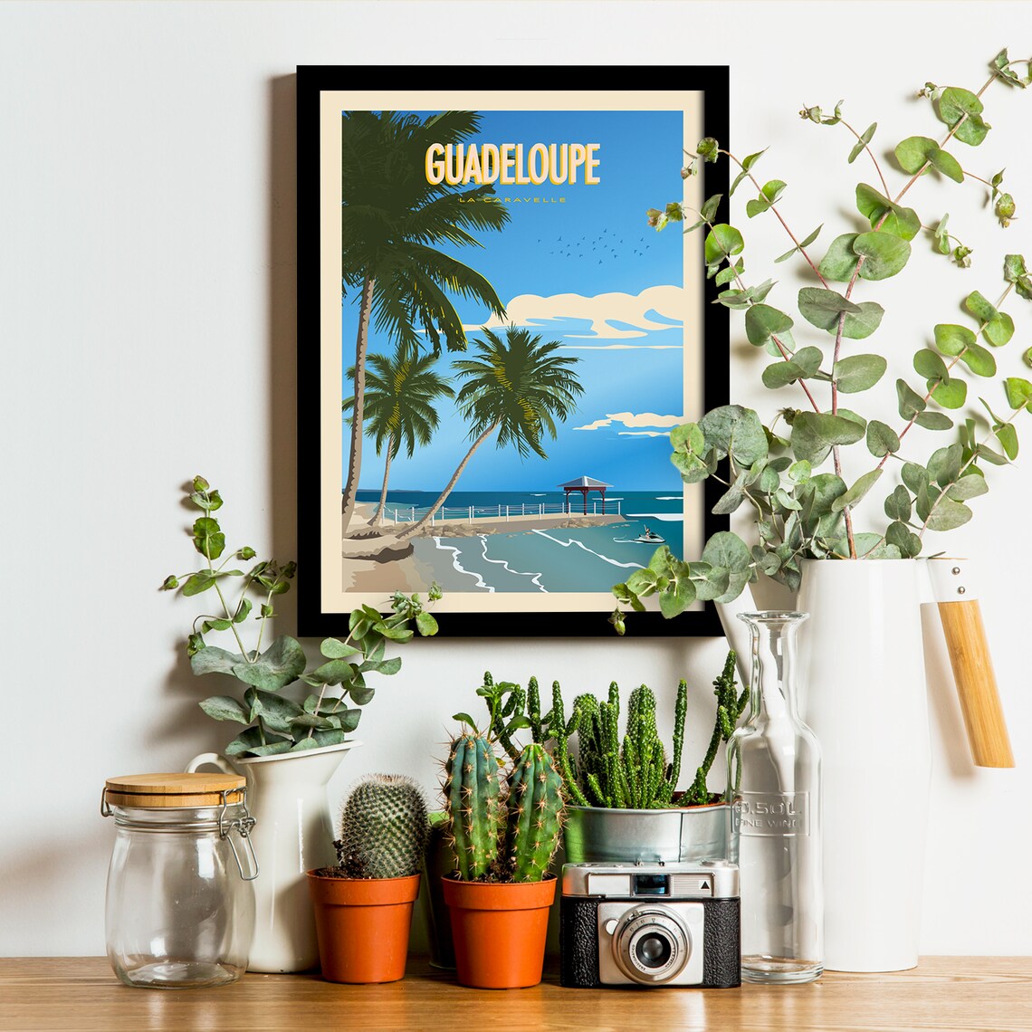 Guadeloupe Vintage Travel Poster, Island Beaches - Image 3