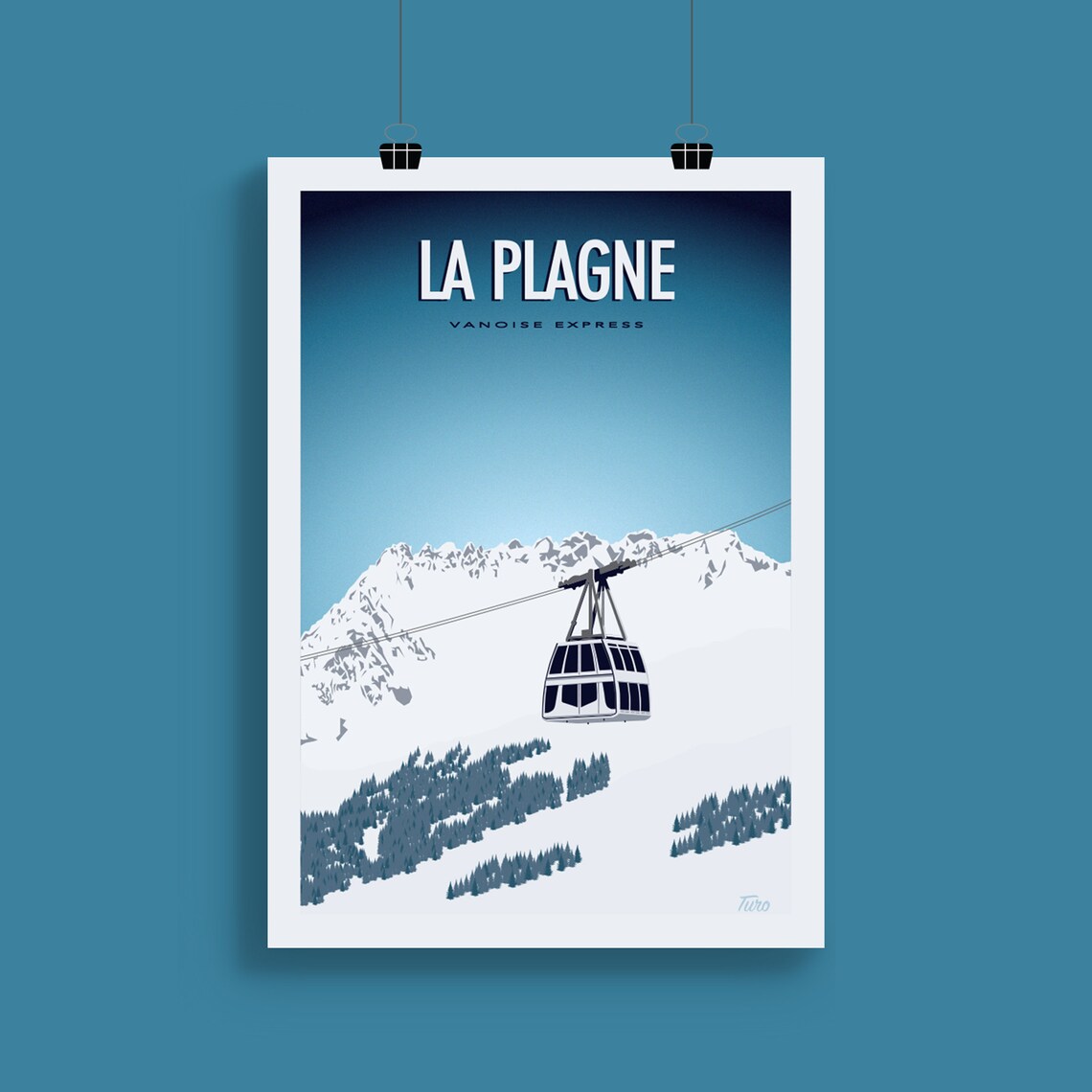 La Plagne Vintage Travel Poster, Vanoise Express