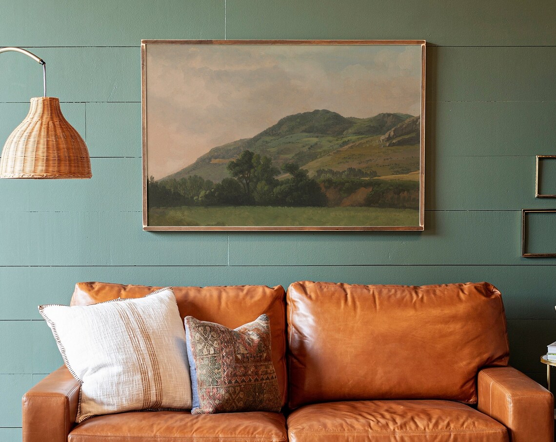 Vintage Mountain Oil Painting, Mountain Scene Art Print - Image 3