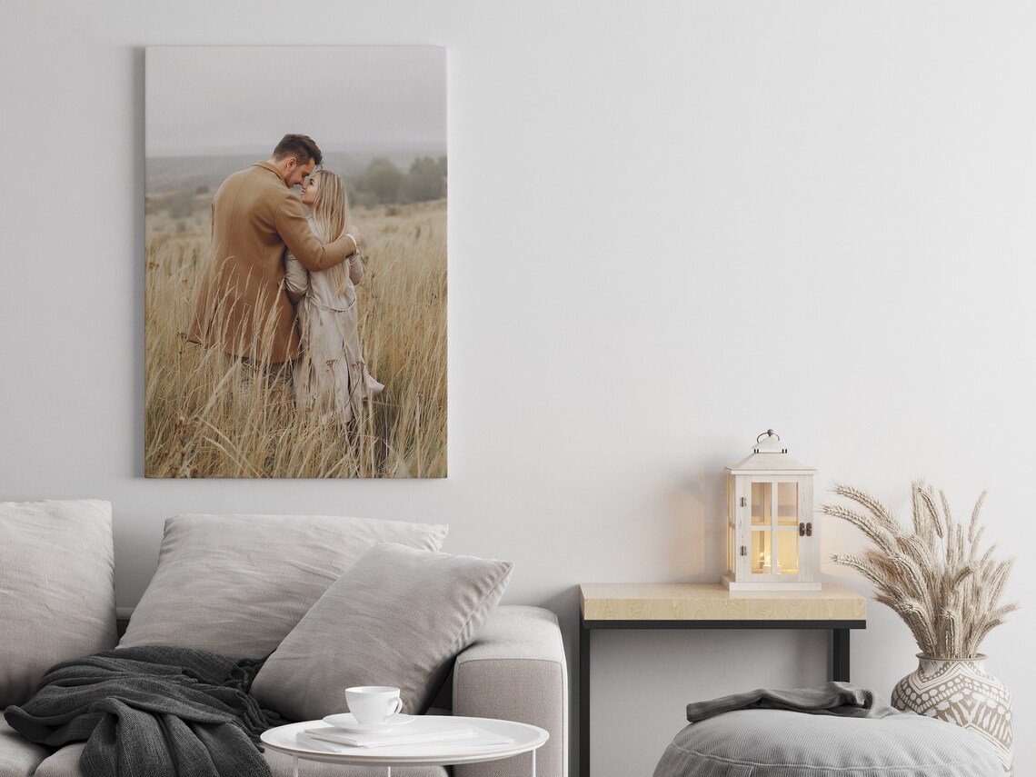 Custom Engagement Photo Canvas Turn Your Own Picture Into Art Poster - Image 2