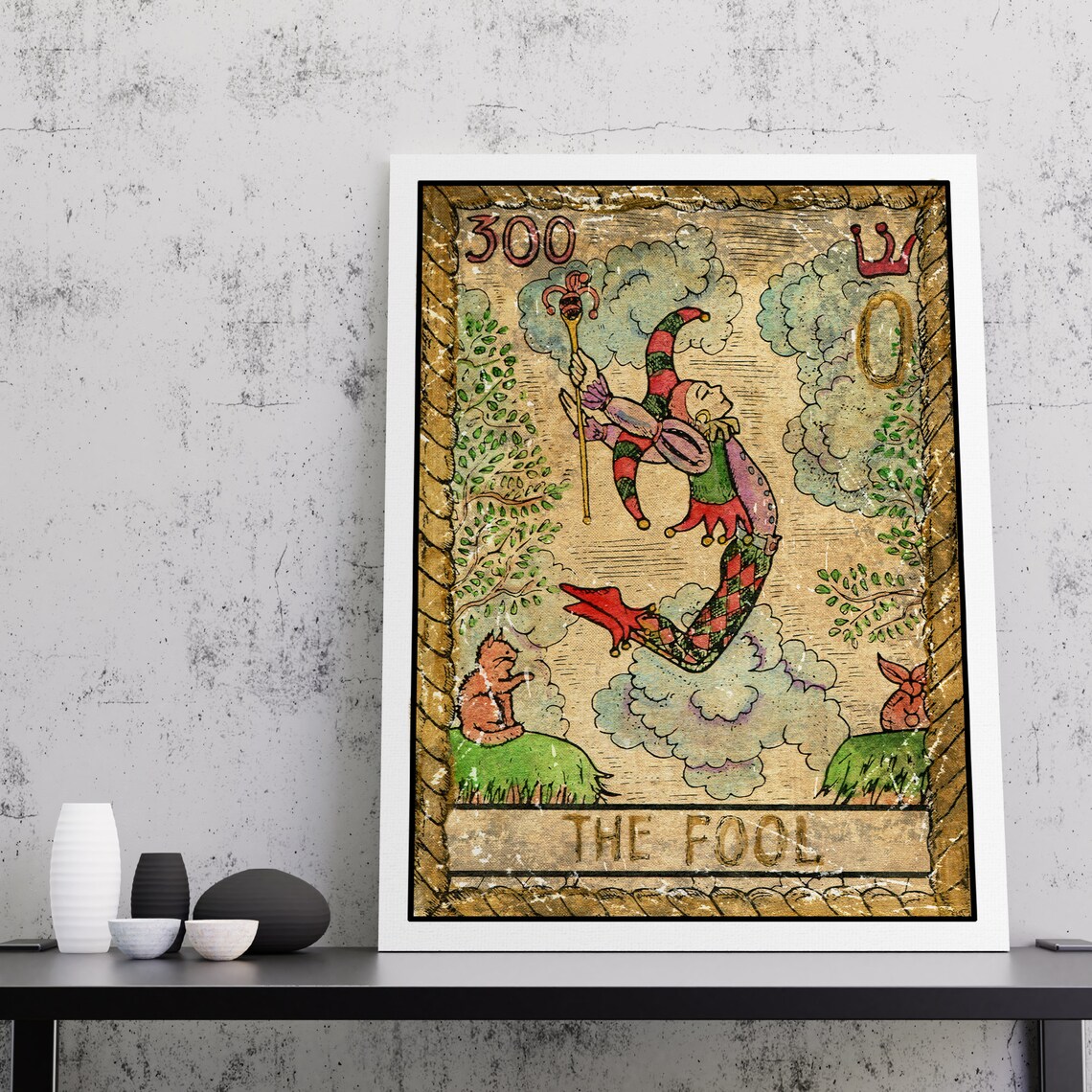 The Fool Tarot Card Wall Art Print Tarot Card The Fool Tarot Card Print Tarot Print Tarot Card Wall Art Tarot Card Art Print