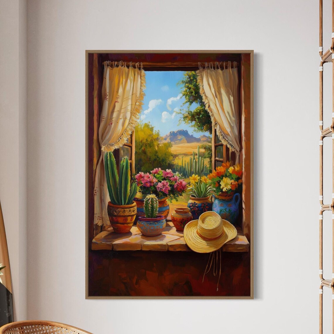 Mexican Window View Rustic Hacienda Art Print