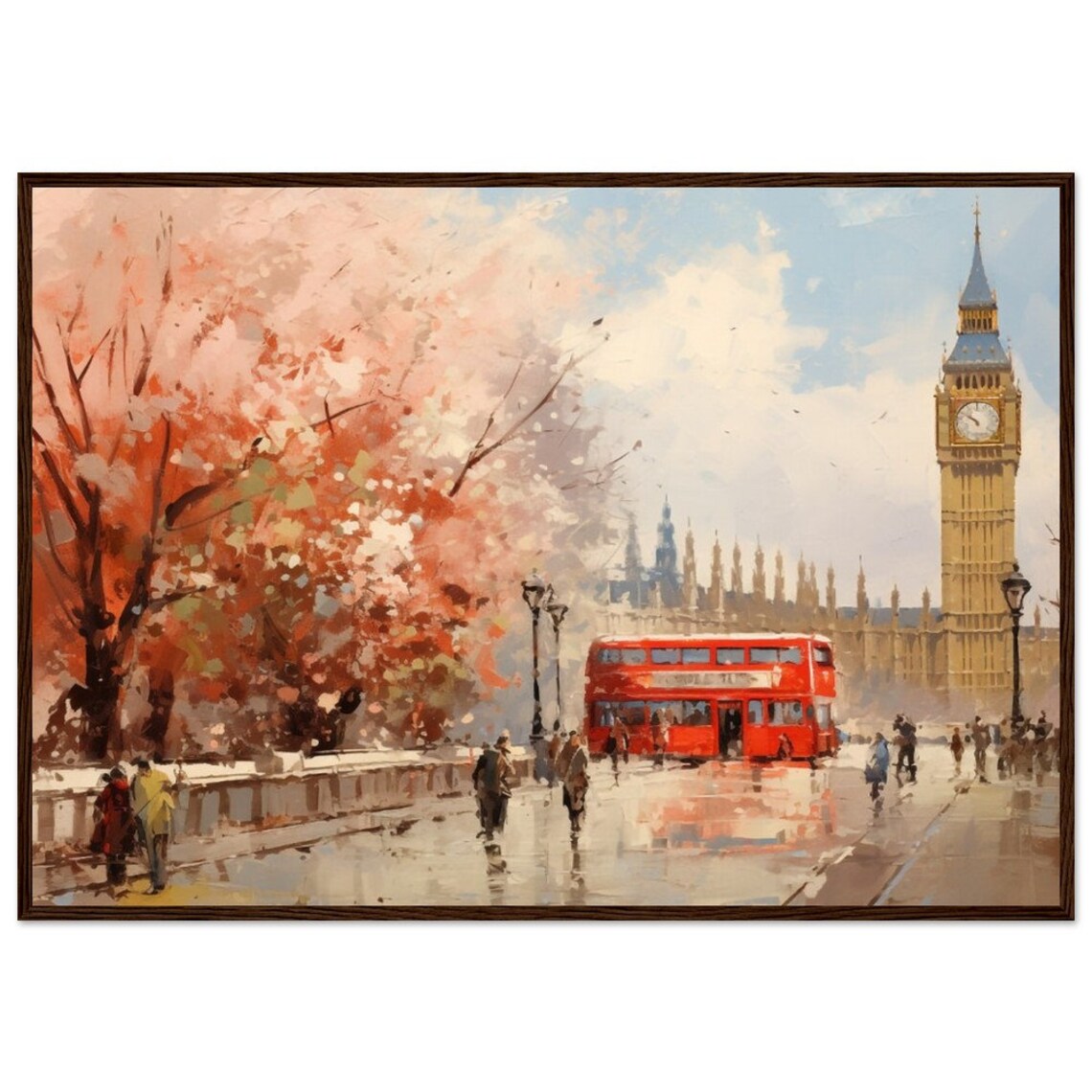 London Oil-Painting Style Cityscape Art Print