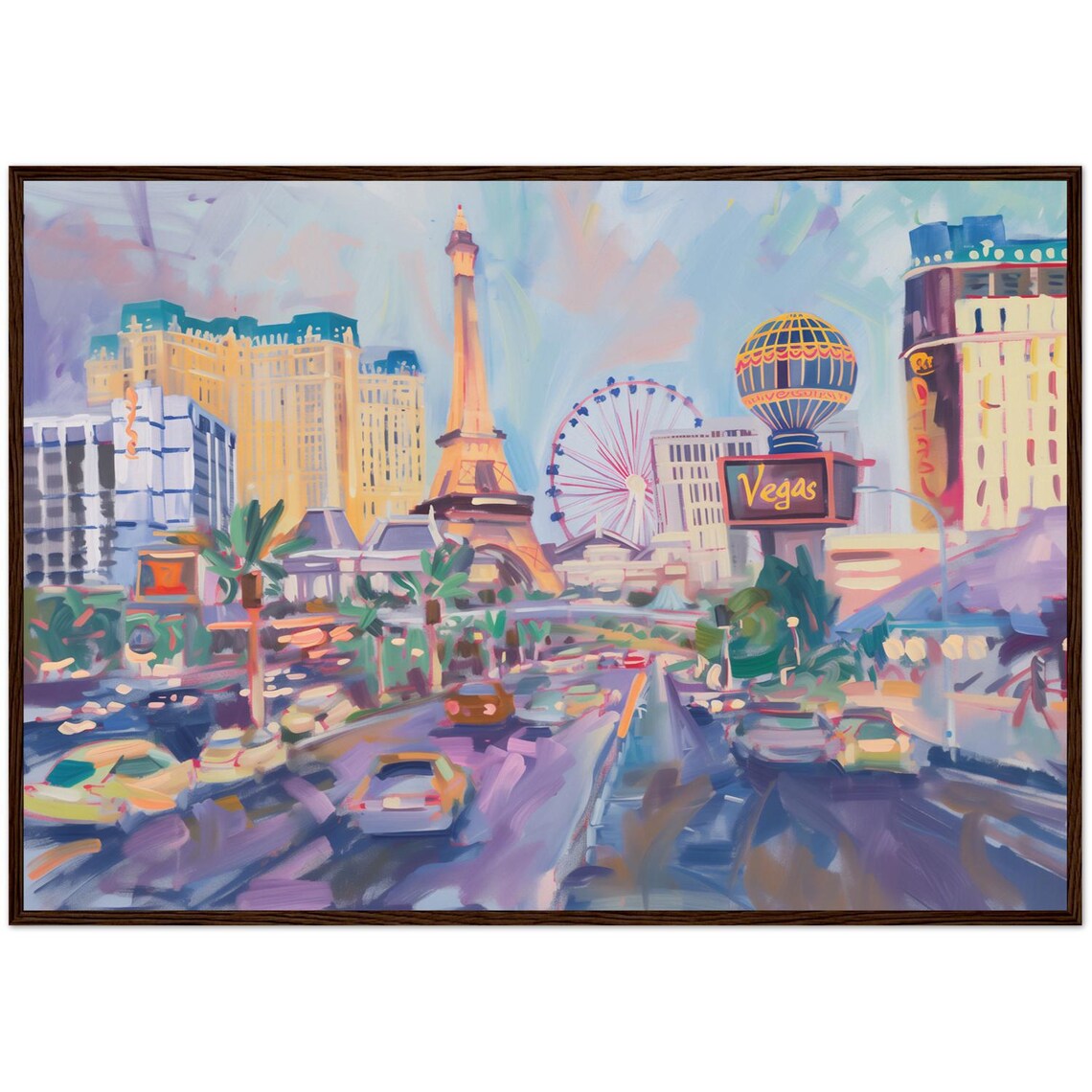 Las Vegas Painting Strip Art Print, Nevada Cityscape