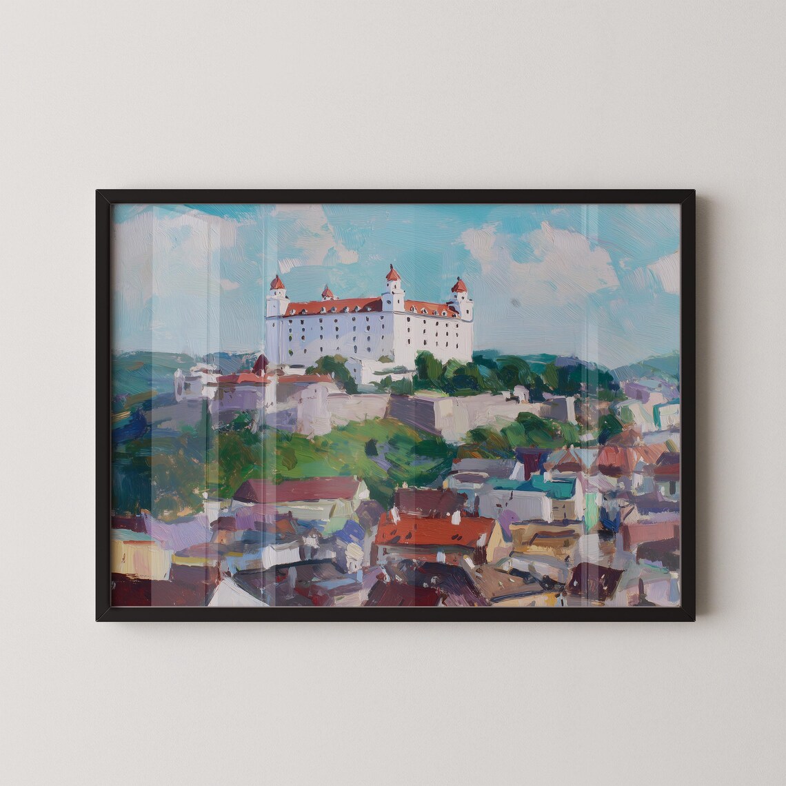 Bratislava Oil-Painting-Style Art Print, Cityscape