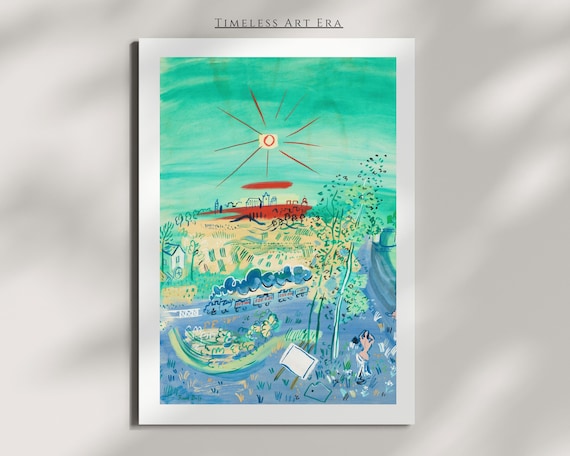 Le Train Bleu 1935 Vintage French Modernist Landscape Art Print