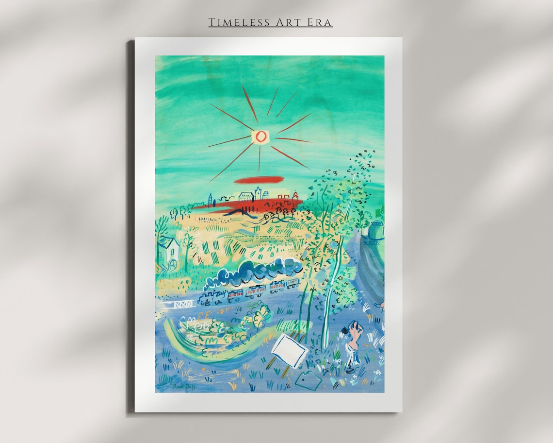 Le Train Bleu 1935 Vintage French Modernist Landscape Art Print