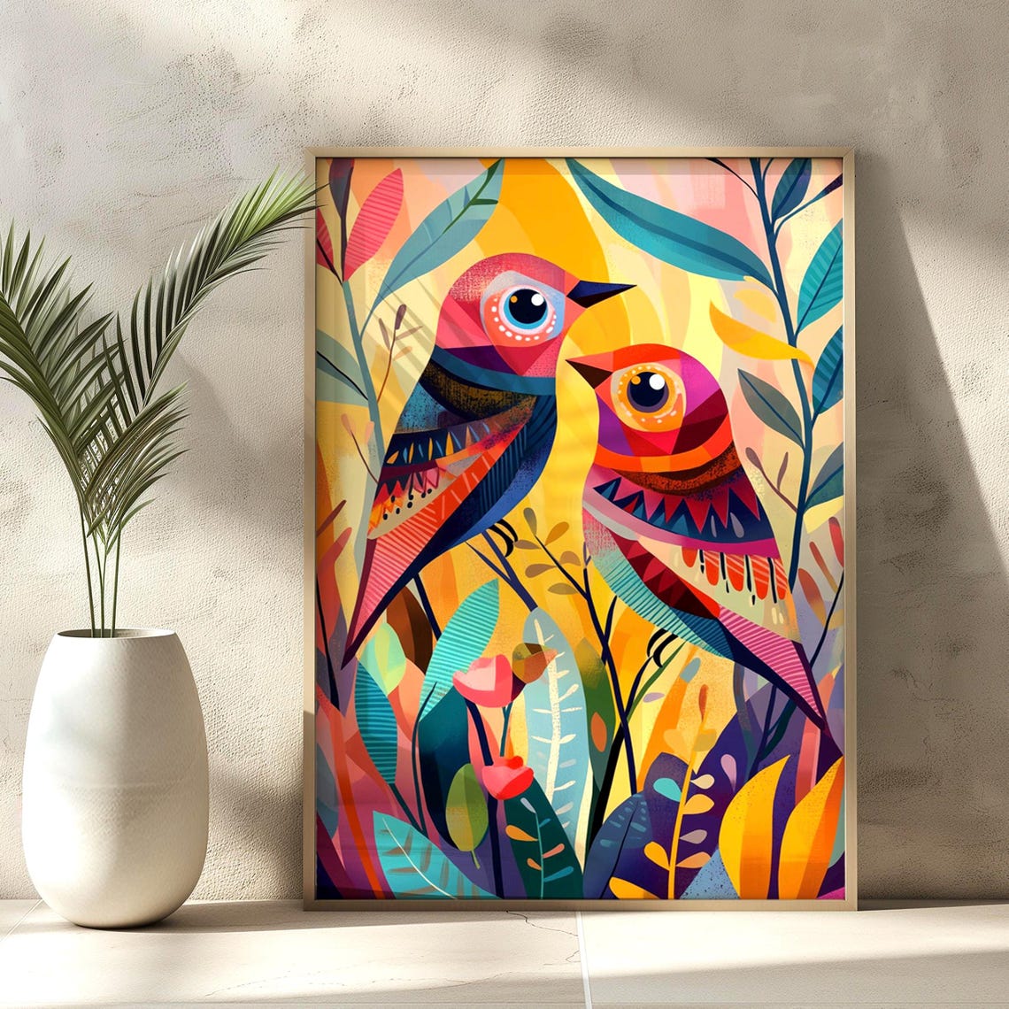 Vibrant Geometric Bird Art Instant For Boho Decor Abstract Bird Art Colorful Wall Decor Boho Bird Print - Image 4