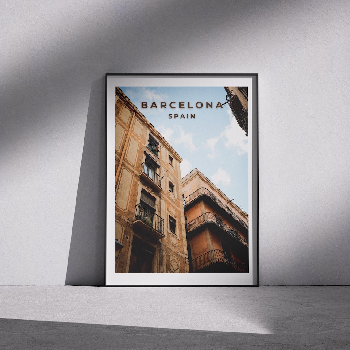Barcelona Spain Old Town Balconies Photography Travel Poster