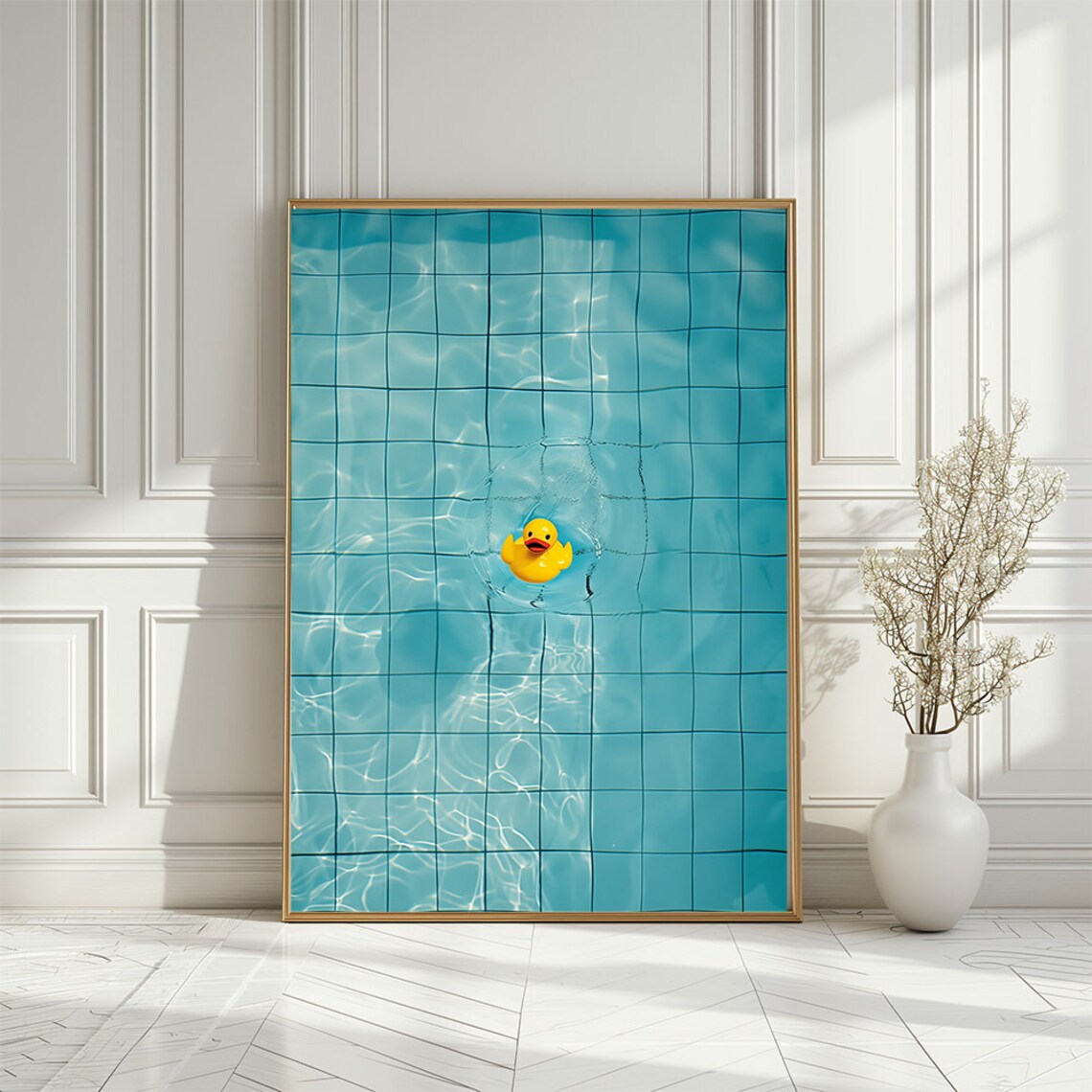 Yellow Rubber Duck in Swimming Pool, Poster