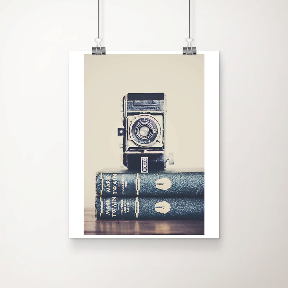 Vintage Kodak Camera on Mark Twain Books Still Life Photo Poster