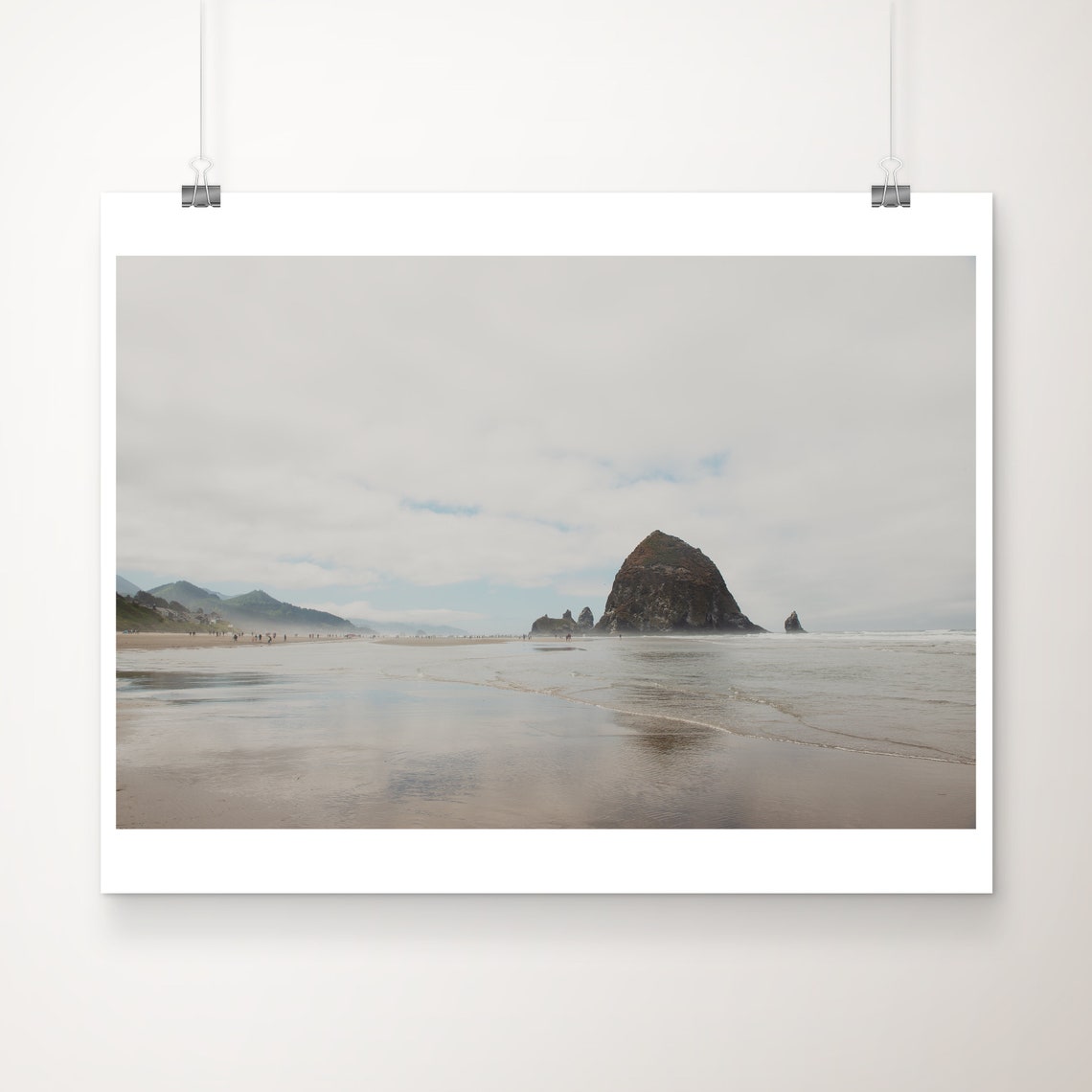 Cannon Beach Haystack Rock Rising Off The Misty Oregon Coast Print