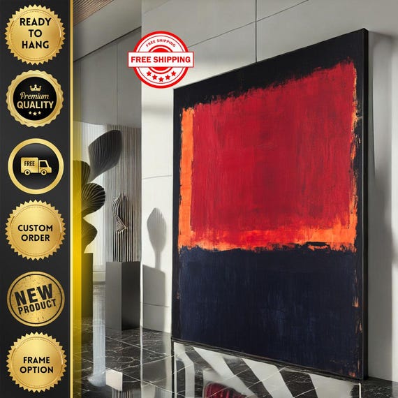 Mark Rothko Red And Black Canvas Iconic Color Field Painting Reproduction For Bold Modern Interiors Living Room Decor