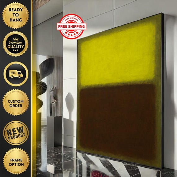 Mark Rothko Yellow And Brown Canvas Iconic Color Field Painting Reproduction For Bold Modern Interiors