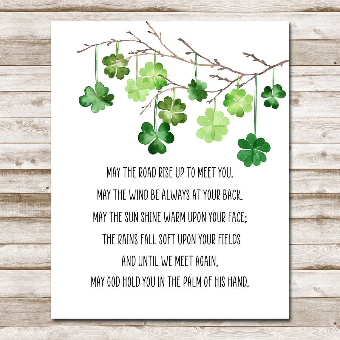 Irish Blessing May the Road Rise Up Shamrock Heritage Wall Poster - Image 4