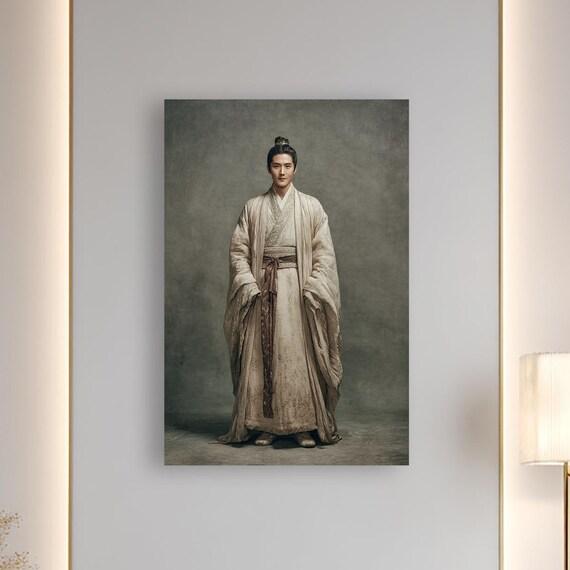 Ancient Warrior Traditional Hanfu Portrait Studio Art Poster