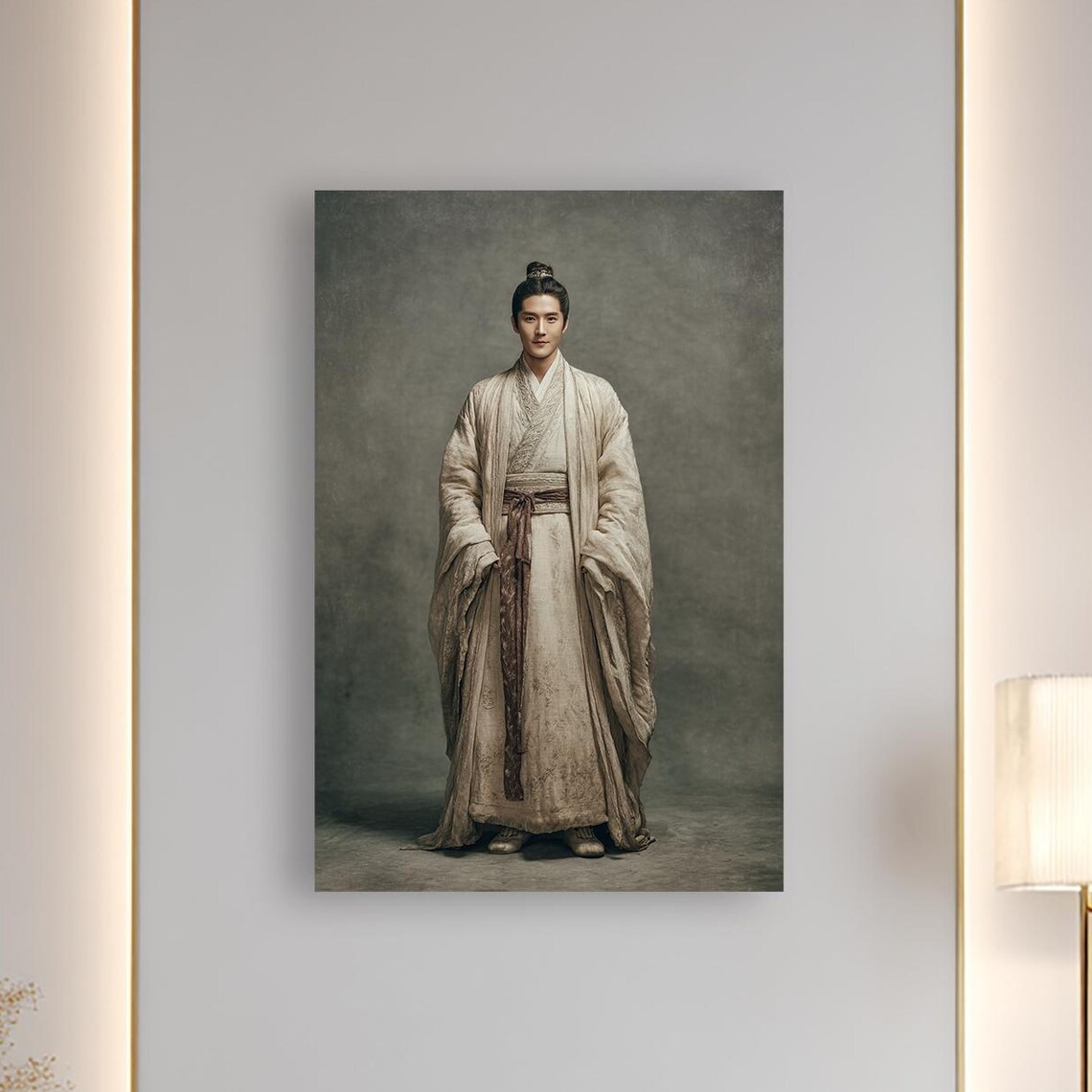 Ancient Warrior Traditional Hanfu Portrait Studio Art Poster