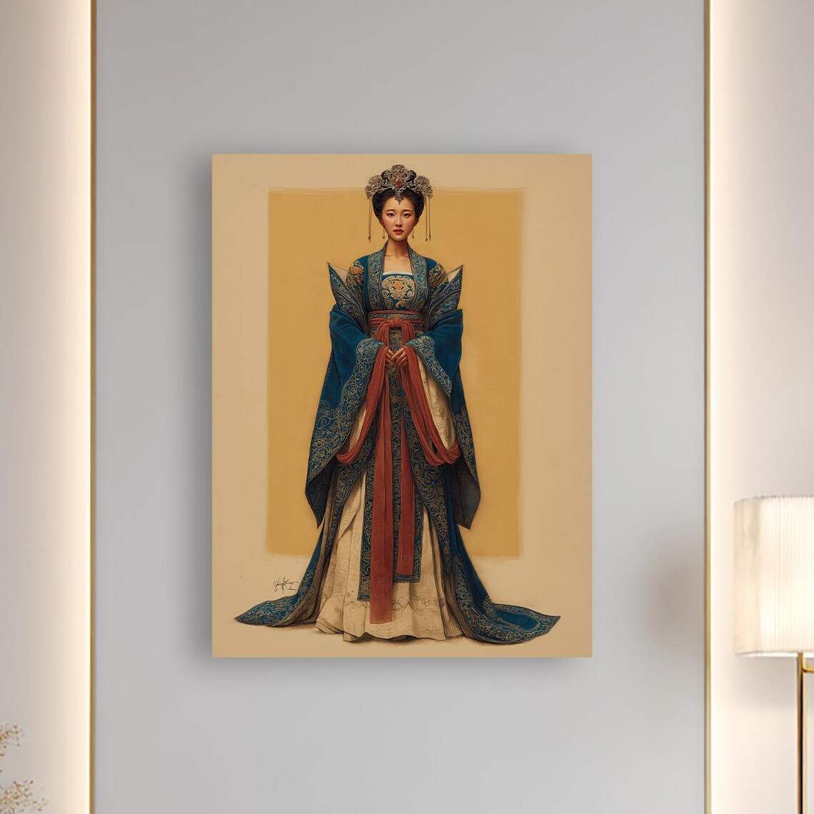 Elegant Chinese Woman In Traditional Hanfu Imperial Portrait Poster